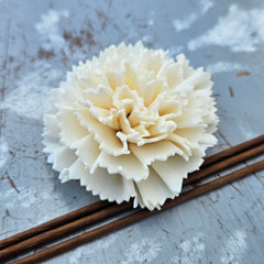 Handmade Flowers - Sola Flower Small White Ruffle Carnation - 4cm