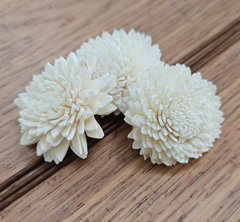 Handmade Flowers - Sola Flower - Off White Full Star Zinnia - 5cm
