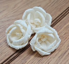 Handmade Flowers - Sola Flower - White Rolled Petal Rose - 5/6cm