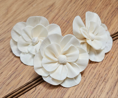 Handmade Flowers - Sola Flower - White Button Camellia - 6cm