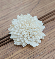Handmade Flowers - Sola Flower - Off White Full Star Zinnia - 5cm