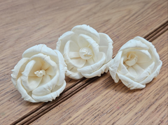 Handmade Flowers - Sola Flower - White Rolled Petal Rose - 5/6cm