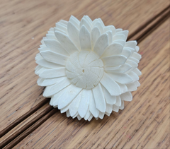 Handmade Flowers - Sola Flower - Medium White Zinnia - 6cm