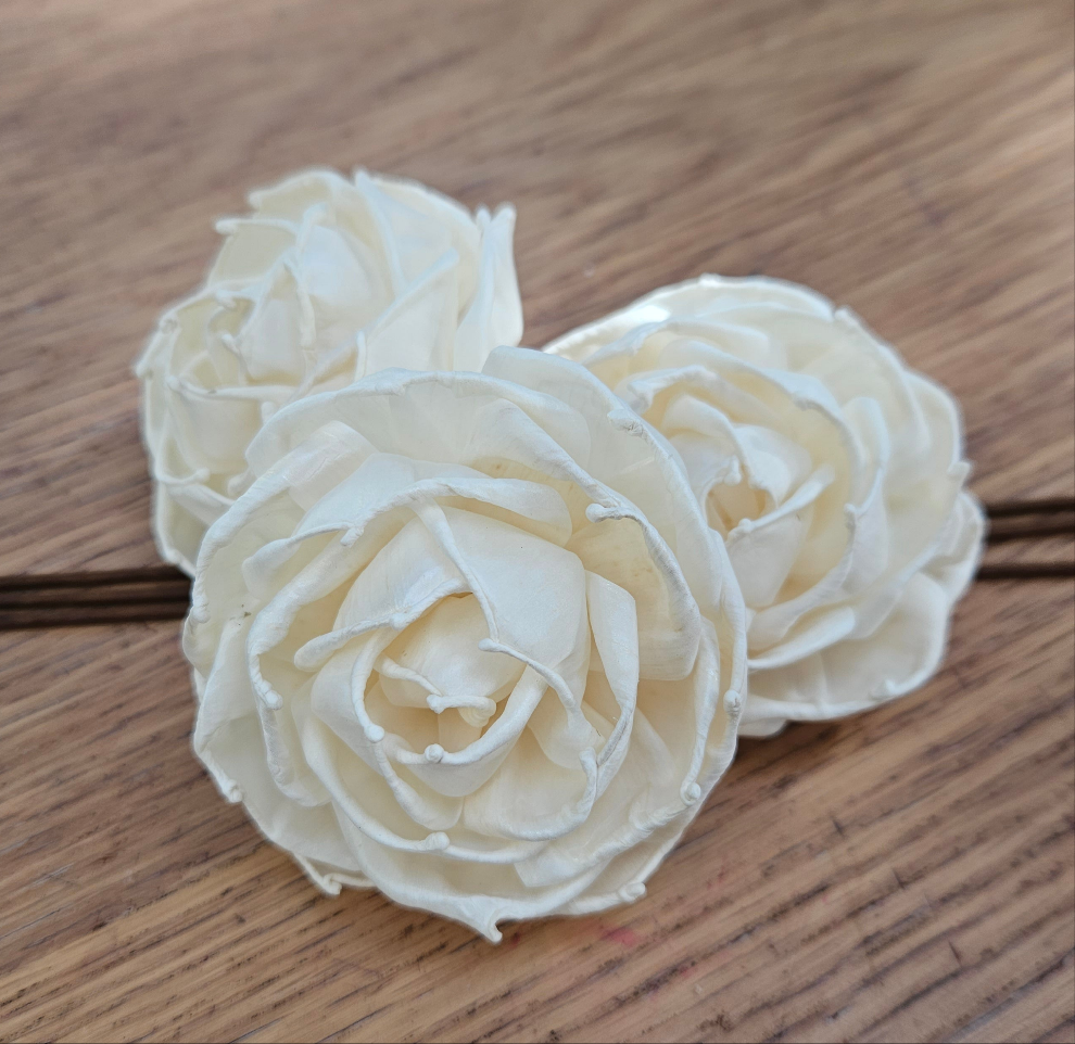 Handmade Flowers - Sola Flower - Pointed White Rose - 7-8cm