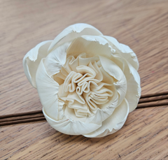 Handmade Flowers - Sola Flower - White Ruffled Dahlia - 8/9cm