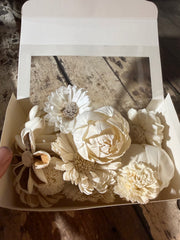 Handmade Flowers - Box of Sola Flower - Off White Lucky dip