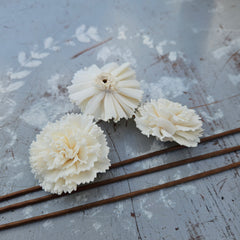 Handmade Flowers - Sola Flower Small White Ruffle Carnation - 4cm