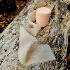 Sundries - Floral Ribbon - Chifon Silk - Pale Terracotta  Orange