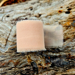 Sundries - Floral Ribbon - Chifon Silk - Pale Terracotta  Orange