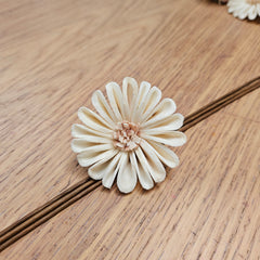 Handmade Flowers - Sola Flower - White Rounded Zinnia with Blush Pink Centre - 7cm